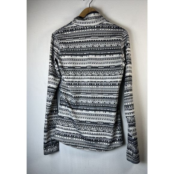 Nike Pro Dri-Fit Women’s Jacket L Half Zip Black Gray Unique Geometric Large - Picture 5 of 9